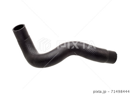 car radiator pipe rubber black spare part isolated on white background. 71498444
