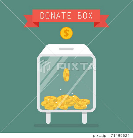 Donation box concept. Vector illustration in flat design 71499624