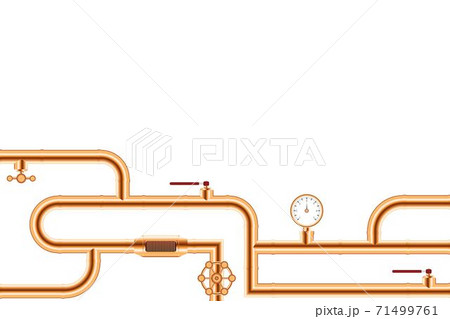 Copper pipes system background vector illustration Copper pipes system background vector illustration 71499761