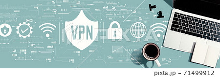 VPN concept with a laptop computer 71499912