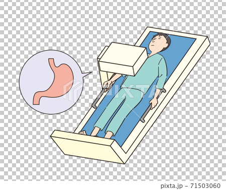 健康診断で胃の検査をする男性 71503060