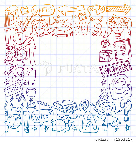 Concept of learning English. Flat design, vector pattern. 71503217