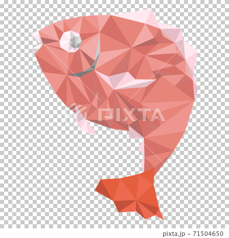 ポリゴン風お正月縁起物 鯛 のイラストのイラスト素材