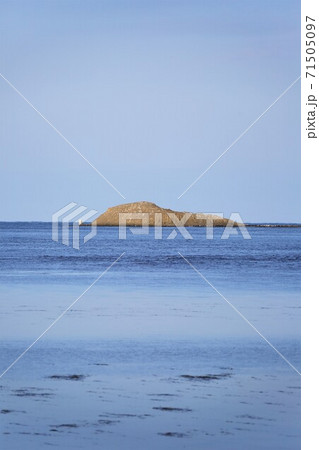 本当の日本最北端 弁天島 北海道稚内市宗谷岬 の写真素材