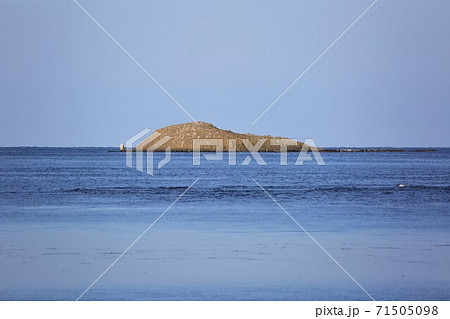 本当の日本最北端 弁天島 北海道稚内市宗谷岬 の写真素材