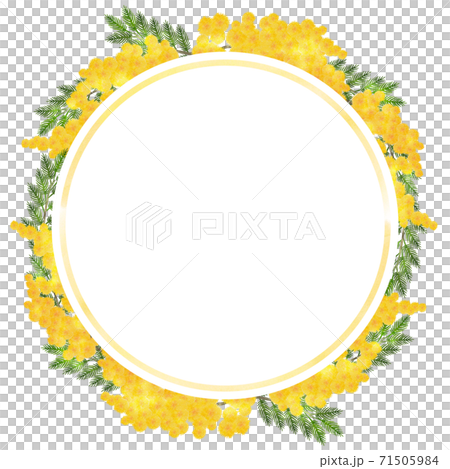 ミモザのリース　水彩イラスト 71505984
