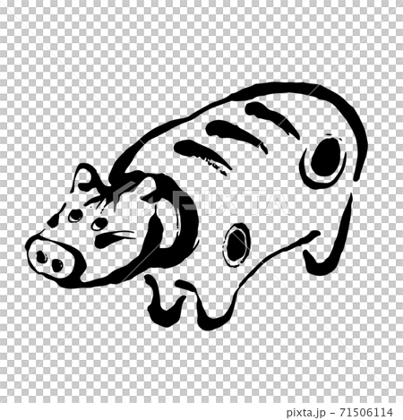 New Year / New Year's card illustration material_Ox line art / black New Year / New Year's card illustration material_Ox line art / black 71506114