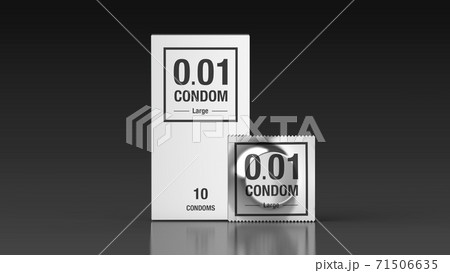 condoms silver and box black background front 3d 71506635