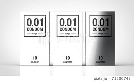 condom silver box 3 front 3d rendering.jpgのイラスト素材 [71506745] - PIXTA