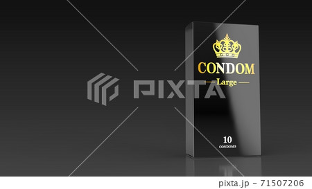 condom black box black background right 3d render 71507206