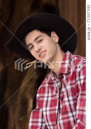 Cowboy having rest 71507392