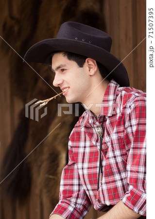 Cowboy having rest Cowboy having rest 71507395