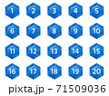 宝石の形の数字アイコンセット 71509036