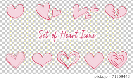 一組具有簡單設計的心臟圖標 一組具有簡單設計的心臟圖標 71509443