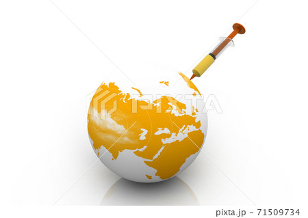 Globe and syringe... Globe and syringe... 71509734