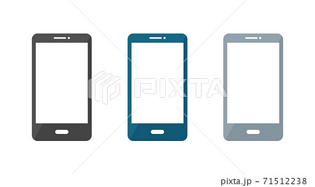 スマホ スマートフォンのアイコンセット アンドロイド 携帯 イラスト シンプル 携帯電話 マークのイラスト素材