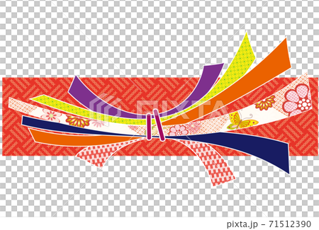 Bundled Noshi New Year's card template background material Bundled Noshi New Year's card template background material 71512390
