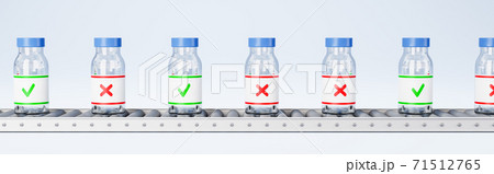 Medicine Bottles on Conveyor Belt, Quality Check Concept Medicine Bottles on Conveyor Belt, Quality Check Concept 71512765