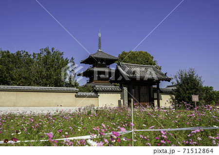 法起寺　南大門　奈良県生駒郡斑鳩町 71512864