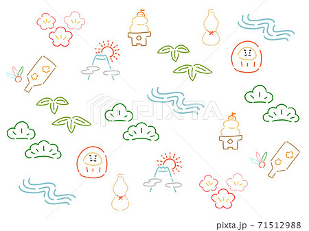 シンプルなお正月模様の背景のイラスト素材