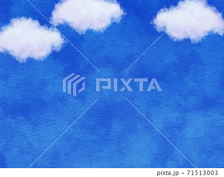 青い空と雲のイラスト背景素材のイラスト素材