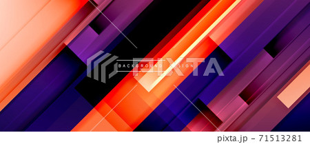 Dynamic lines on fluid color gradient. Trendy geometric abstract background for your text, logo or graphics 71513281