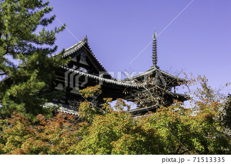 法隆寺　五重塔　奈良県生駒郡斑鳩町 71513335