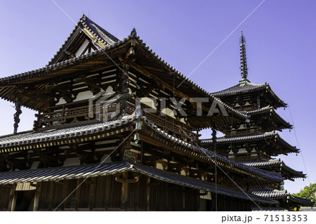法隆寺　五重塔　奈良県生駒郡斑鳩町 71513353