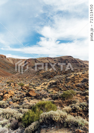 Teide National Park. Beautiful view of volcano mountain rocks desert crater. Teide National Park. Beautiful view of volcano mountain rocks desert crater. 71513450
