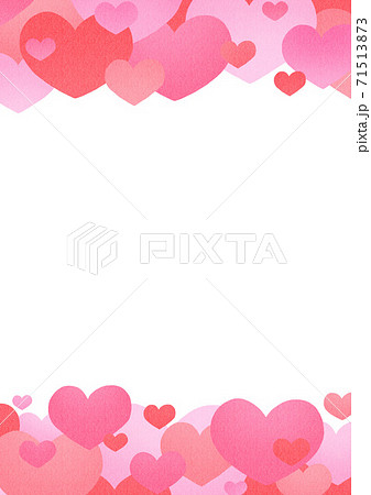 バレンタイン かわいいハートフレーム ピンクのイラスト素材