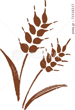 麦の茶色のシンプルなシルエットイラストのイラスト素材