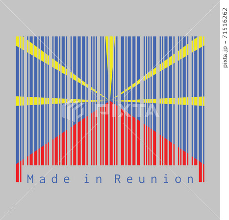 Barcode set the color of reunion flag, red yellow and blue color. Barcode set the color of reunion flag, red yellow and blue color. 71516262