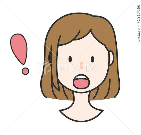 閃いた表情の女性 イラストのイラスト素材