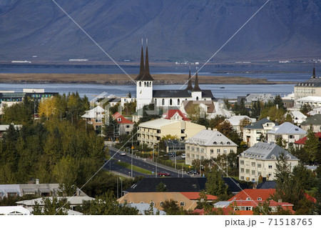 Overview of Central Reykjavik in Iceland 71518765