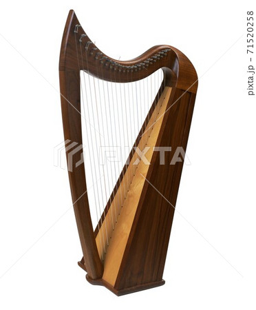 classical musical instrument harp isolated on a white background classical musical instrument harp isolated on a white background 71520258