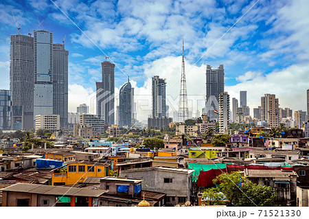 Views of slums on the shores of mumbai Views of slums on the shores of mumbai 71521330