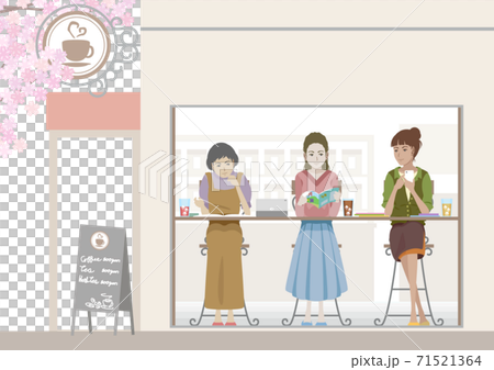 カフェで旅行計画をたてる女性たち カフェで旅行計画をたてる女性たち 71521364