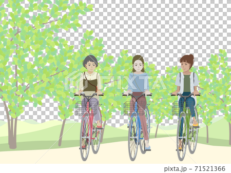 Women riding a bicycle Women riding a bicycle 71521366