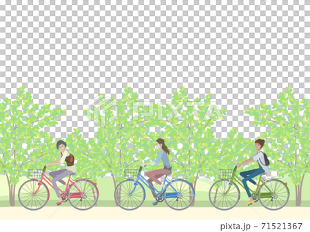 Women riding a bicycle Women riding a bicycle 71521367