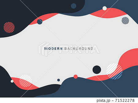 Abstract modern fluid or liquid blue, black and red colors with circles elements flat design on white background 71522278
