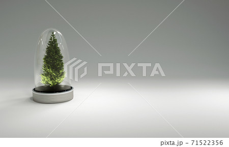 Christmas tree in glass cover on gray background. 3D illustration Christmas tree in glass cover on gray background. 3D illustration 71522356
