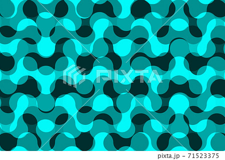 Camouflage vector pattern - blue waves, Camo background, 71523375