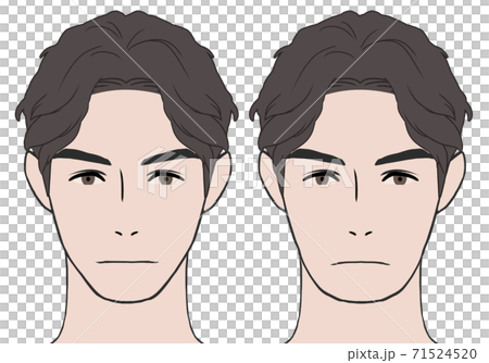 頬のたるみありなし比較男性のイラスト素材 71524520 Pixta