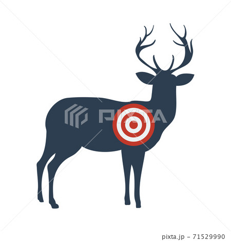 Icon Of Deer Silhouette With Target 71529990