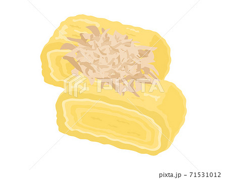 鰹節をのせた卵焼きのイラスト 鰹節をのせた卵焼きのイラスト 71531012