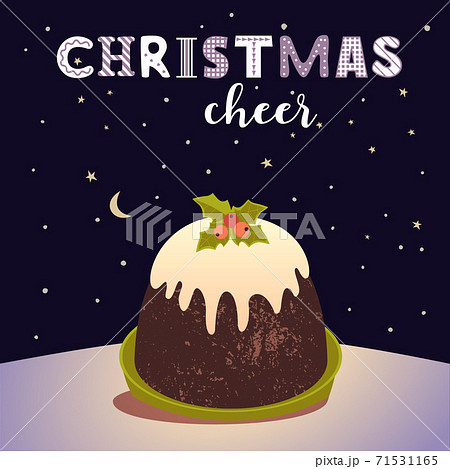 Traditional Christmas Plum Pudding vector poster Traditional Christmas Plum Pudding vector poster 71531165