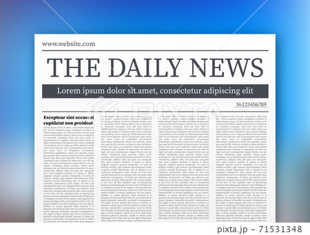 Vector mock up of a blank daily newspaper. Fully editable whole newspaper in clipping mask. Vector stock illustration, Vector mock up of a blank daily newspaper. Fully editable whole newspaper in clipping mask. Vector stock illustration, 71531348