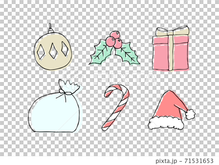 Hand-drawn illustrations of Christmas goods (color) Hand-drawn illustrations of Christmas goods (color) 71531653