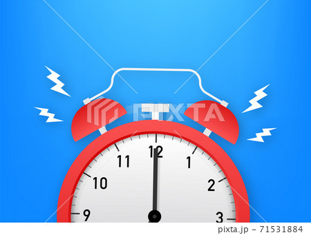 Alarm clock red wake-up time. Vector stock illustration. 71531884
