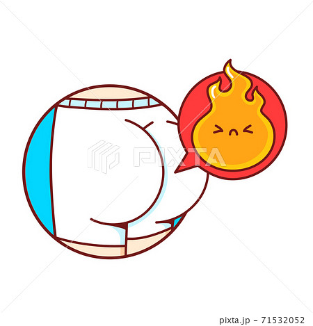 Human buttock in panties and fire face 71532052